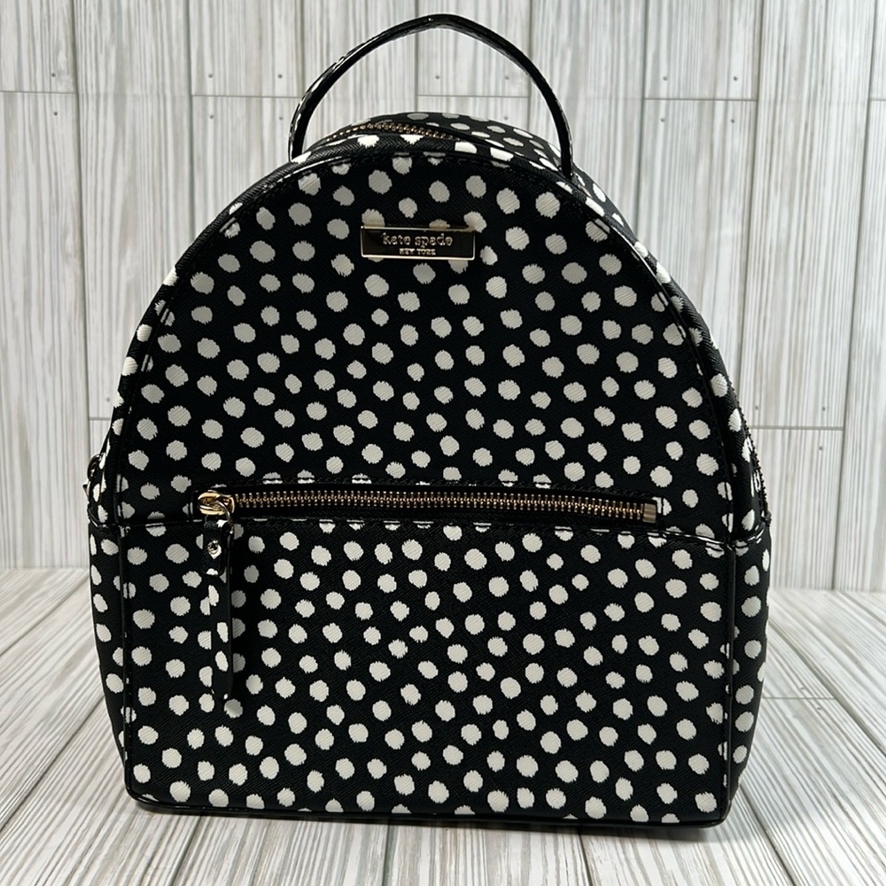 Kate Spade Laurel Way Printed Musical Dot‎ Black White Sammi Backpack Bag
